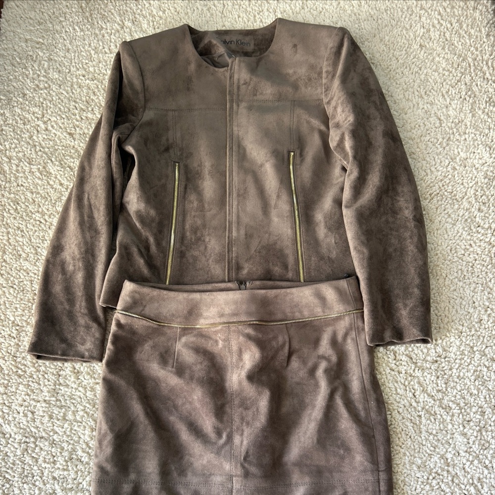 Calvin Klein Taupe Suede Jacket